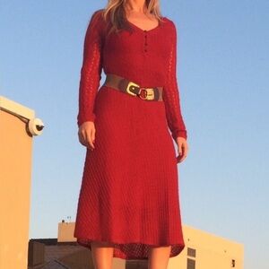 Anthropologie Sparrow Red Sweater Dress